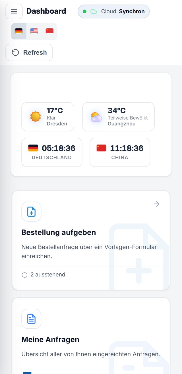Trade-Hub App auf dem iPhone: Bestellanfragen aufgeben