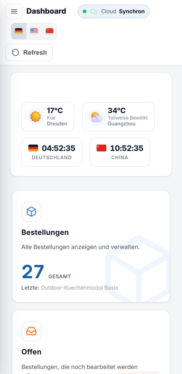 Trade-Hub App auf dem iPhone: Dashboard